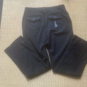 Vintage Mirabo Paris Black Pants with Embroidered Dog Design